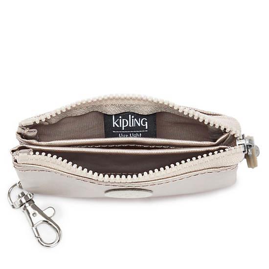 Kipling Creativity Mini Pouch Metallic Keychain Tassen Beige | BE 2103QM